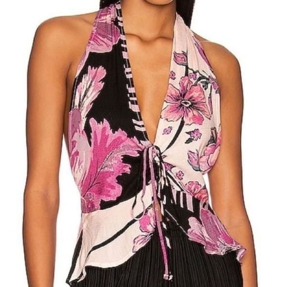 NWT Free People Hot Tropics Tank In Dark Combo - Picture 4 of 7
